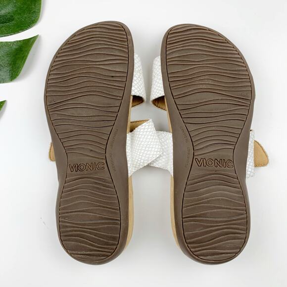 Vionic Skylar Sandals White Snakeskin Adjustable Straps Comfort Women's 7 - Picture 8 of 8